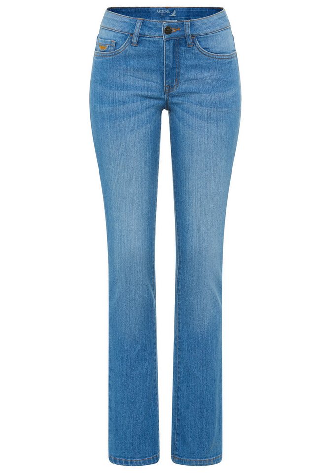 Arizona Bootcut-Jeans Baby-Boot Bootcut-Stil, figurbetonte Passform, mit Used-Effekten – Bild 5 von 5