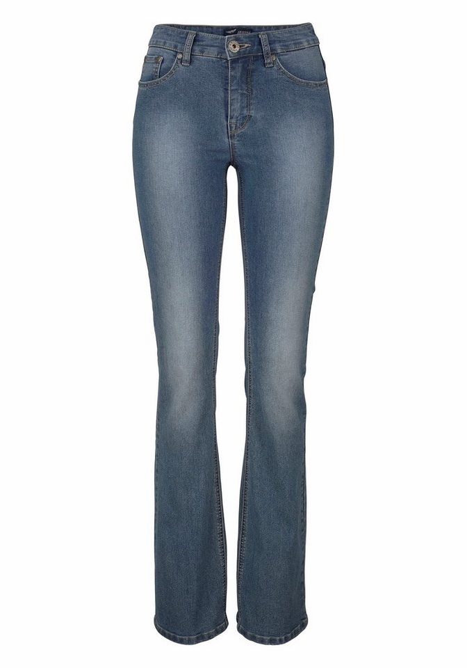 Arizona Bootcut-Jeans Shaping elastische Passform, Bootcut-Beinform, Used-Waschung, hohe Taille – Bild 5 von 5
