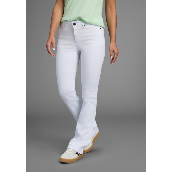 Arizona Bootcut-Jeans Shaping elastische Passform, Bootcut-Beinform, Used-Waschung, hohe Taille
