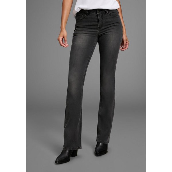Arizona Bootcut-Jeans Shaping elastische Passform, Bootcut-Beinform, Used-Waschung, hohe Taille