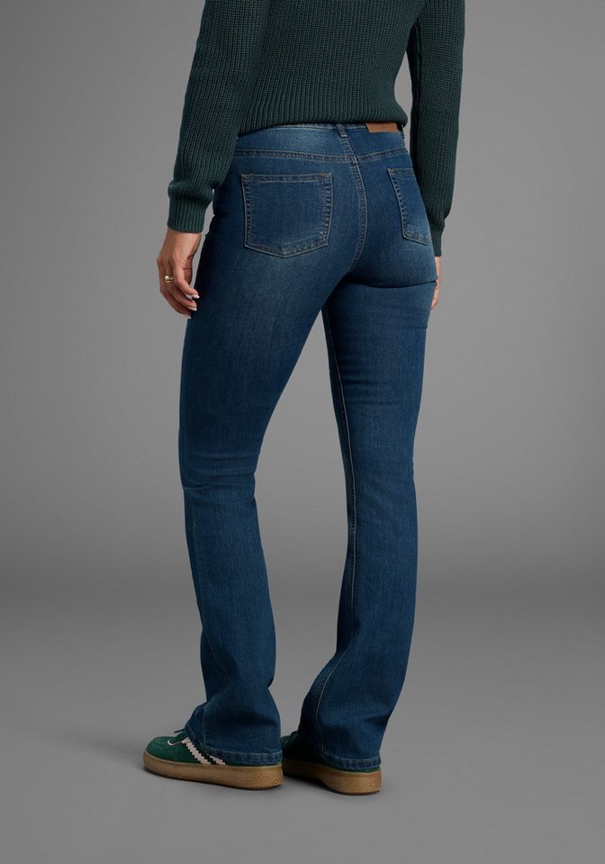 Arizona Bootcut-Jeans Shaping elastische Passform, Bootcut-Beinform, Used-Waschung, hohe Taille – Bild 2 von 5