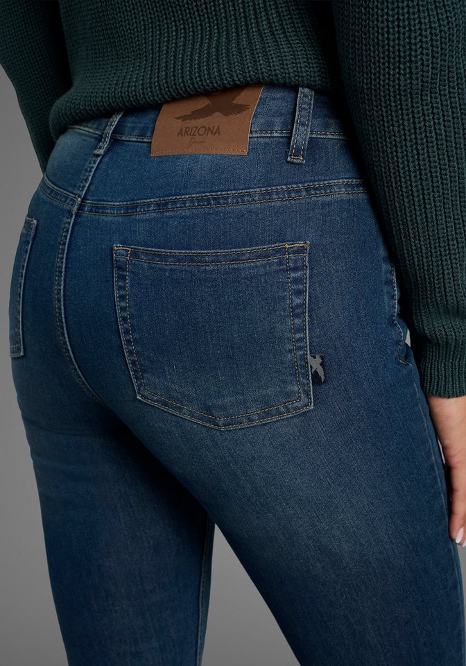 Arizona Bootcut-Jeans Shaping elastische Passform, Bootcut-Beinform, Used-Waschung, hohe Taille – Bild 3 von 5