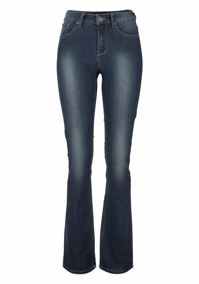 Arizona Bootcut-Jeans Shaping elastische Passform, Bootcut-Beinform, Used-Waschung, hohe Taille – Bild 5 von 5