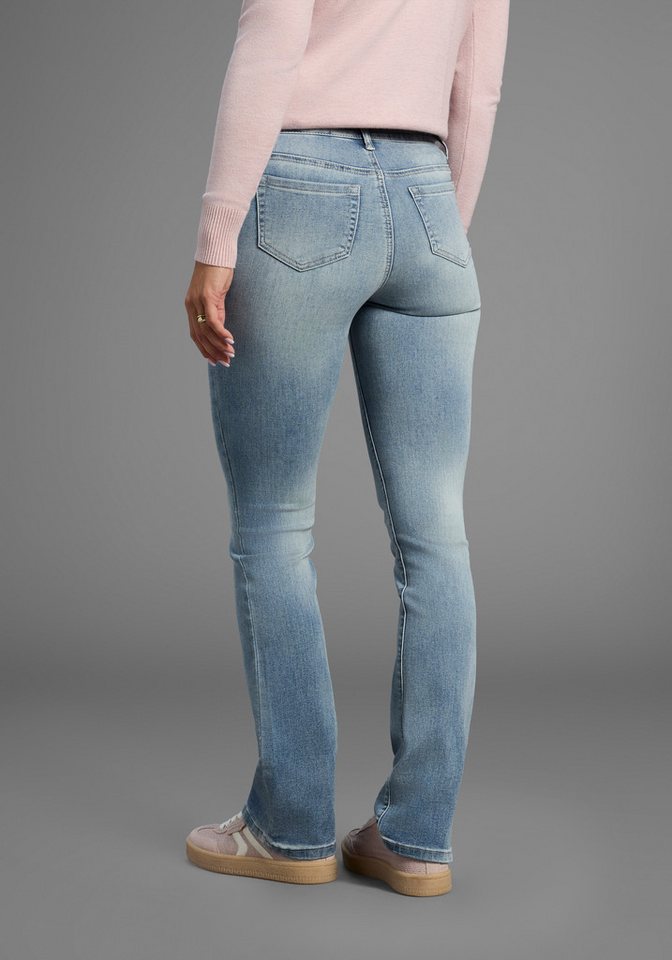 Arizona Bootcut-Jeans Ultra-Stretch normale Passform, Baby-Bootcut, Used-Look-Waschung – Bild 2 von 5