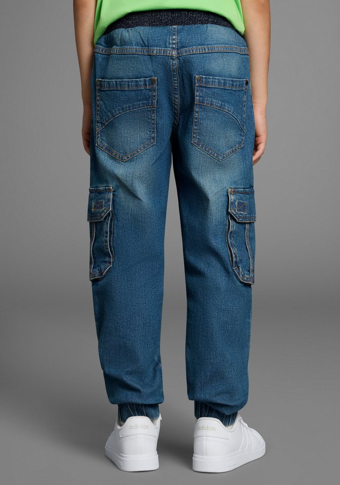 Arizona Cargojeans, Stretch-Jeans für Jungen gerades Bein, mit Bindeband und Gummizug, normale Taille – Bild 2 von 5