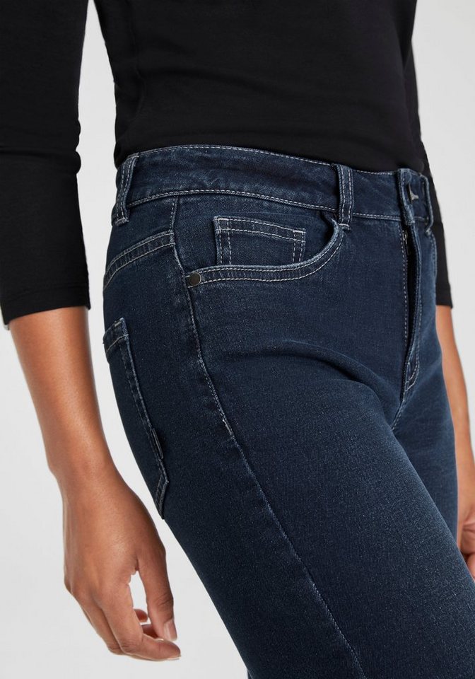 Arizona Gerade Jeans weite Beinform, Used-Look-Waschung, hohe Taille – Bild 3 von 5
