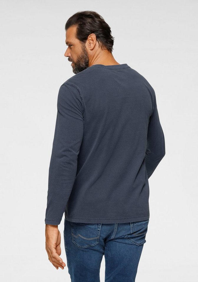 Arizona Henleyshirt Langarm, casual, Rundhalsausschnitt, aus Baumwolle – Bild 3 von 5