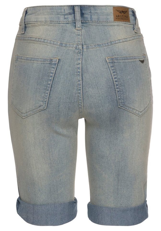 Arizona Jeansbermudas schmale Passform, krempelbarer Saum, Usedwaschung, hohe Leibhöhe – Bild 5 von 5