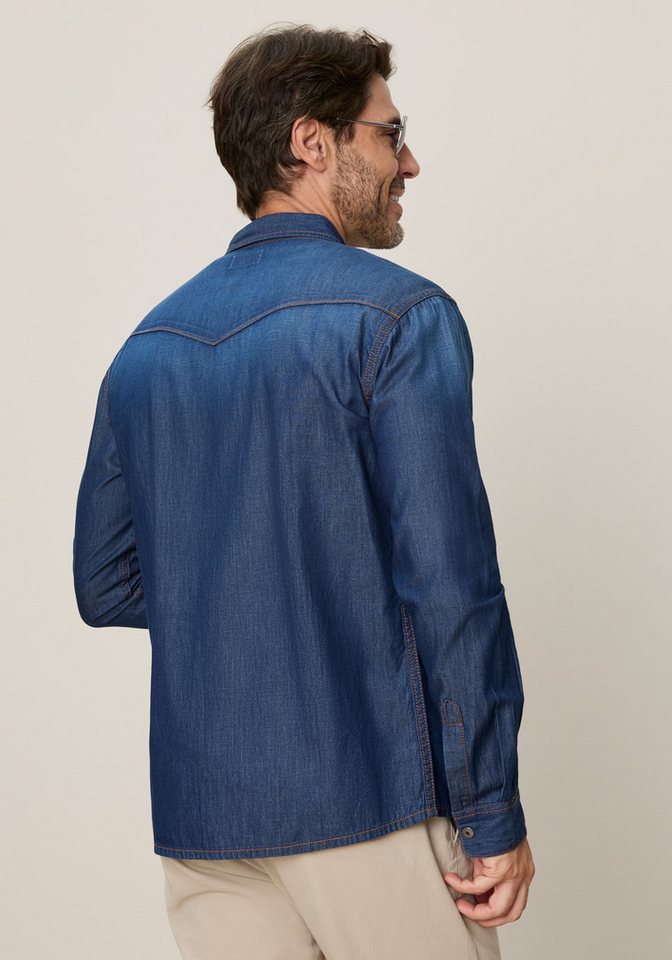 Arizona Jeanshemd schmale Passform, Langarm mit Ärmelschlitz und Manschette – Bild 5 von 5