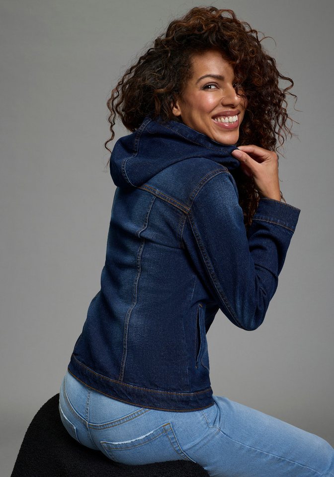 Arizona Jeansjacke mit Kapuze, Regular Fit, mit Knopfleiste, mit Knopf-Applikationen – Bild 2 von 5