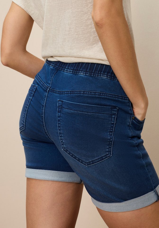 Arizona Jogg-Jeansbermudas figurnah, normale Leibhöhe, mit Bindebändern am Bund – Bild 3 von 5