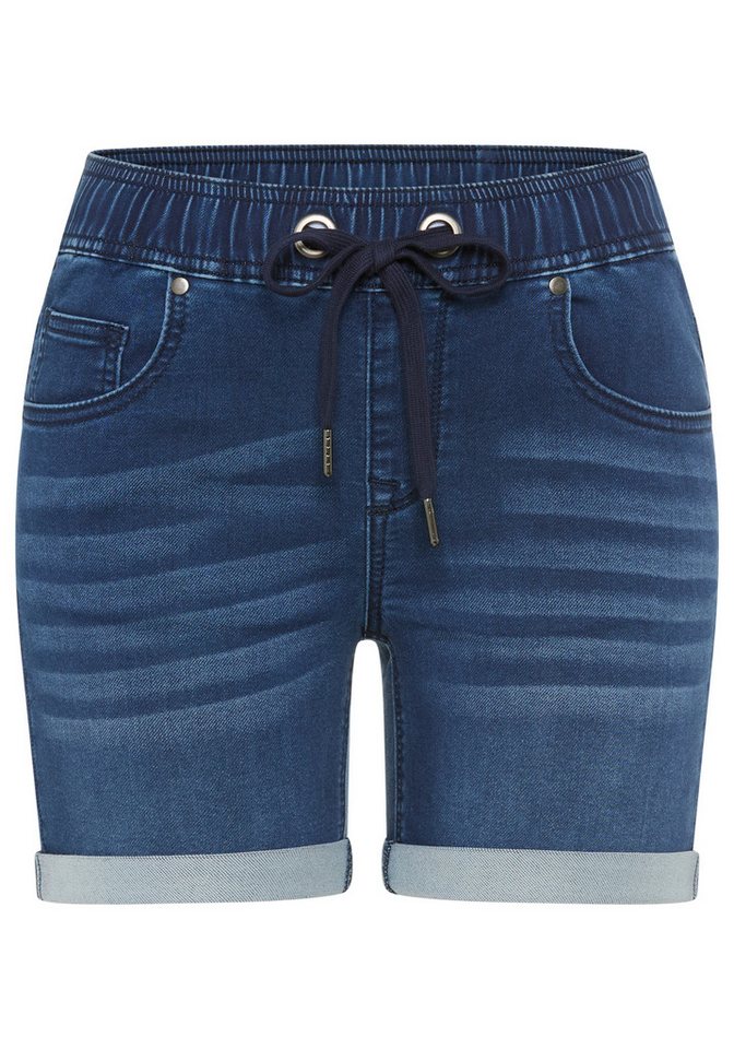 Arizona Jogg-Jeansbermudas figurnah, normale Leibhöhe, mit Bindebändern am Bund – Bild 5 von 5
