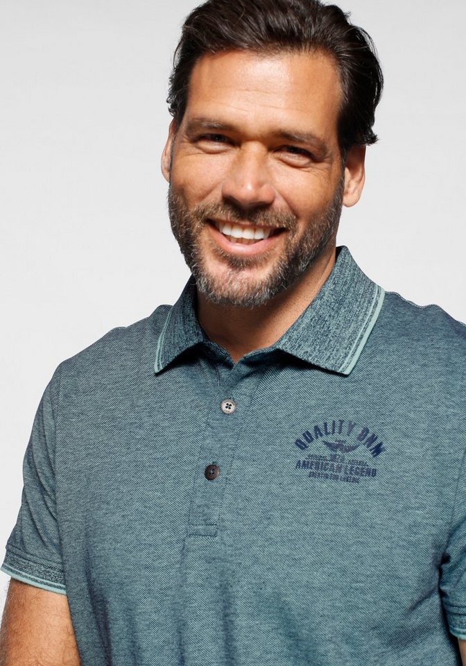 Arizona Poloshirt Kurzarm, mit Polokragen, mit Print-Applikationen, aus Piqué-Stoff – Bild 4 von 5