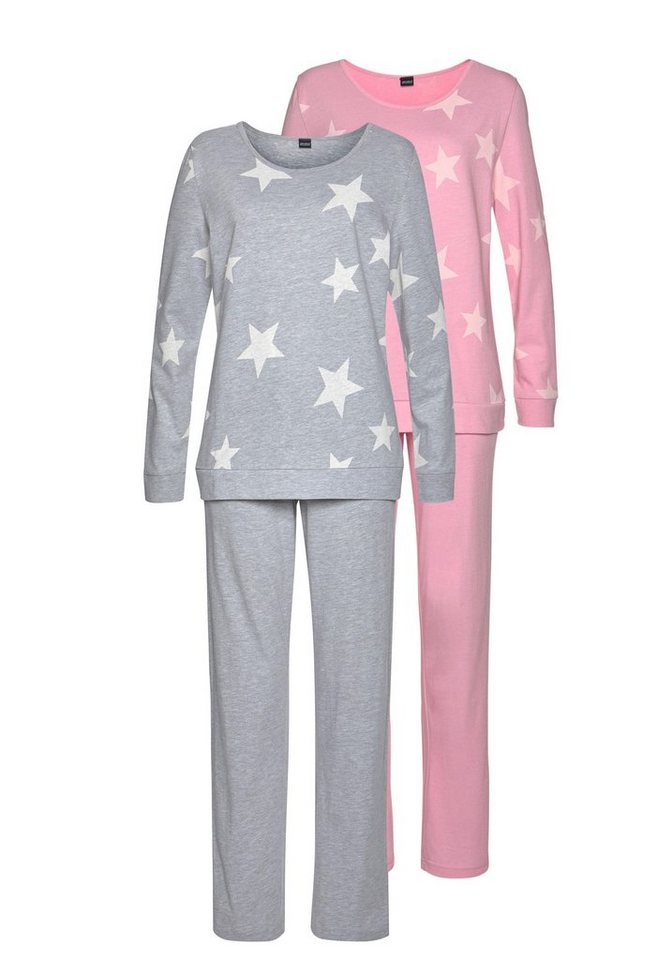 Arizona Pyjama (Packung, 4 tlg., 2 Stück) in melierter Optik – Bild 2 von 5