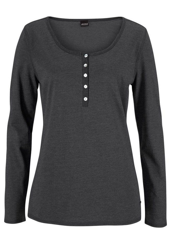 Arizona Pyjama (Set, 2 tlg) in melierter Qualität mit Knopfleiste – Bild 3 von 5