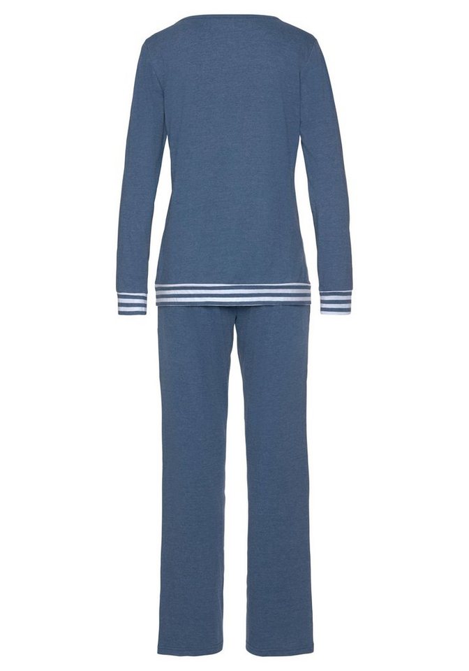 Arizona Pyjama (Set, 2 tlg) mit gestreiften Bündchen – Bild 3 von 5