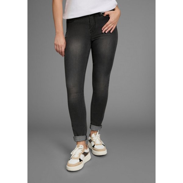 Arizona Slim-fit-Jeans Shaping enge Passform, Röhrenjeans, Used-Look-Waschung, hohe Leibhöhe