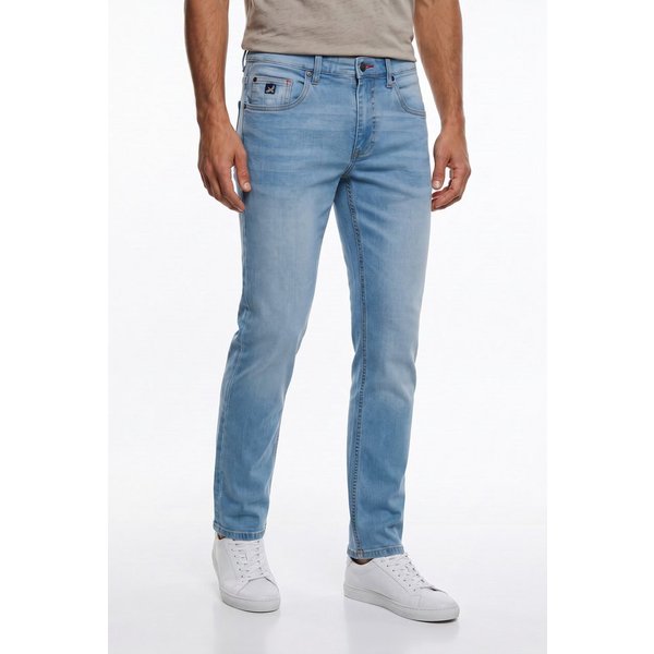 Arizona Straight-Jeans gerader Straight-Fit, aus elastischem Denim, niedrige Leibhöhe