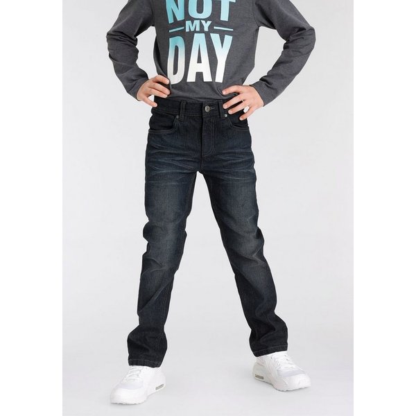 Arizona Stretch-Jeans, Basic-Jeans für Jungen gerade Beinform, Used-Waschung, niedrige Leibhöhe
