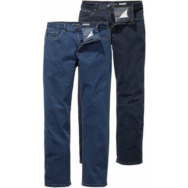 Arizona Stretch-Jeans John (Packung, 2-tlg) gerade Beinform, niedrige Leibhöhe, mit Five-Pocket-Konfiguration