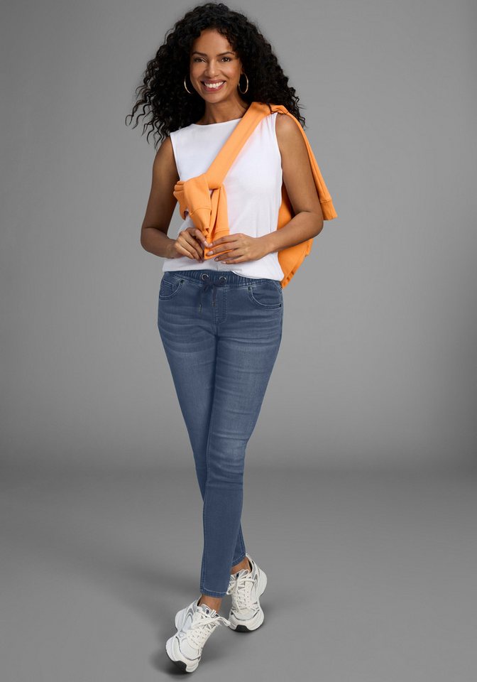 Arizona Stretch-Jeans weites Bein, normale Leibhöhe, knöchellang, mit Used-Waschung – Bild 4 von 5