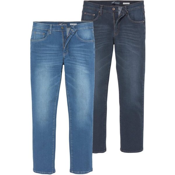 Arizona Stretch-Jeans Willis (Packung, 2-tlg) straight-fit, lange Beine, mit Nieten, niedrige Leibhöhe