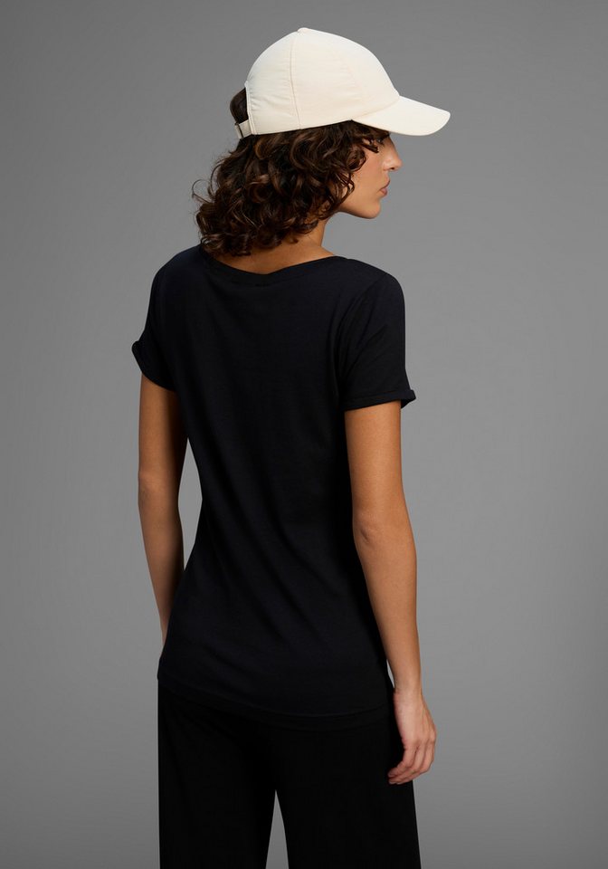 Arizona T-Shirt Kurzarm, figurbetont, Basic-Stil, aus Baumwollmischung – Bild 2 von 5