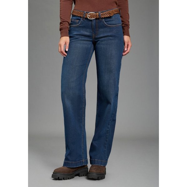 Arizona Weite Jeans mit modischem Beinverlauf mit geradem Beinverlauf, knöchellange Schnittform, normale Leibhöhe