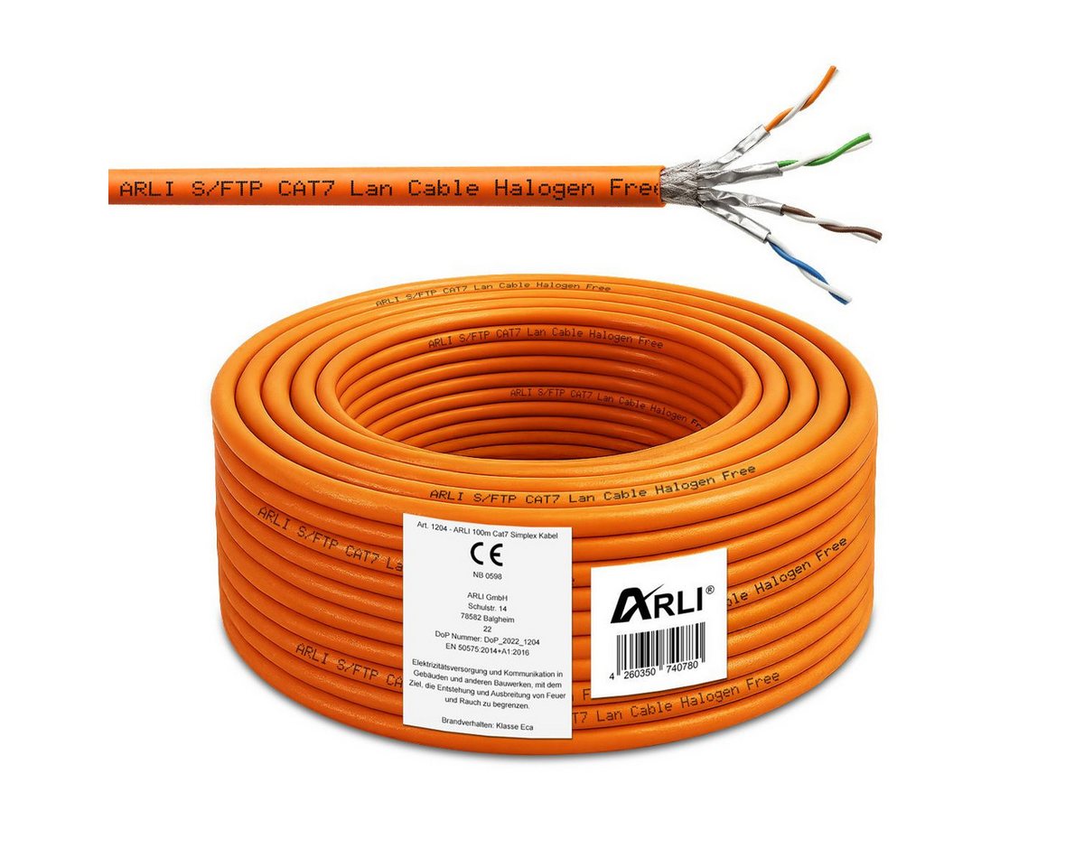 ARLI Cat7 Verlegekabel Netzwerkkabel Simplex Kabel Computer-Kabel, (10000 cm), ARLI Cat7 Verlegekabel 100 m S/FTP PIMF – Bild 3 von 5