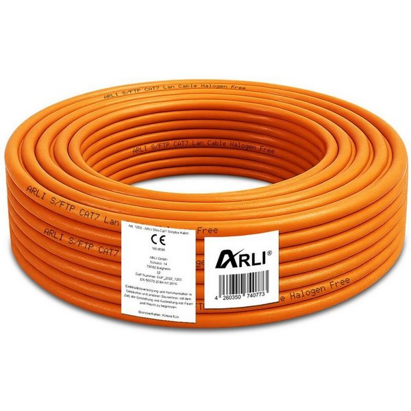 ARLI Cat7 Verlegekabel Netzwerkkabel Simplex Kabel Computer-Kabel, (5000 cm), ARLI Cat7 Verlegekabel 50 m S/FTP PIMF