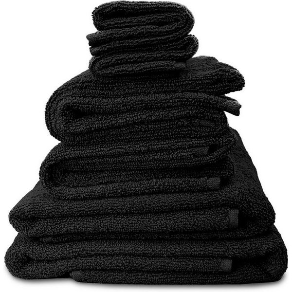 Handtücher 6er Handtuch Set schwarz 2x Duschtuch 2x Handtuch 2x Gästetuch