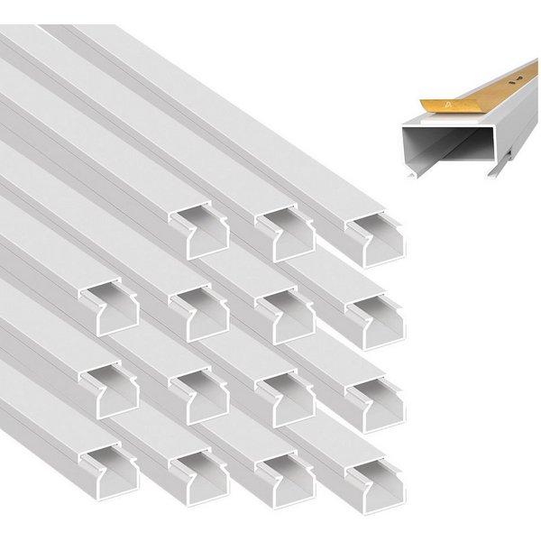 ARLI Kabelkanal Schraubbar mit Bodenlochung (16m, 16-St., Set), PVC, schwer entflammbar, IP-Bewertung: IP40
