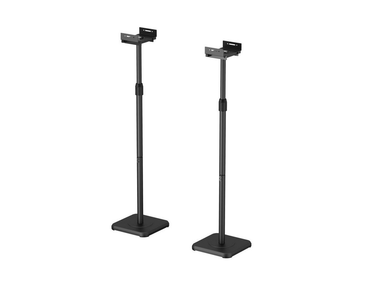 ARLI Lautsprecherständer Lautsprecher Ständer höhenverstellbar 853 – 1123 mm, (Spar-Set, 2-tlg., 2er Set, drehbar neigbar Kabelmanagement freistehend schwarz) – Bild 5 von 5
