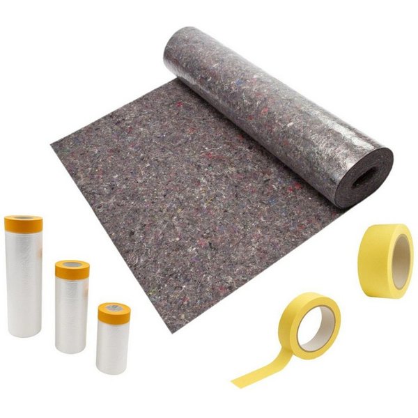ARLI Malervlies SET: Malerset Abdeckvlies 25m², (Malerkrepp 30mm & 48mm, 1-St., + Goldband Masker 3er Set), Abdeckfolie Klebeband Renovierung