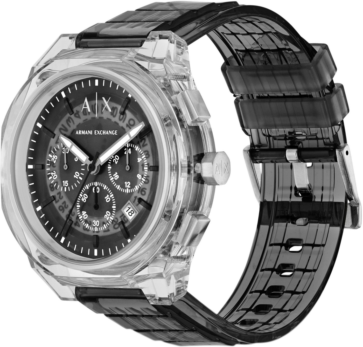 ARMANI EXCHANGE Chronograph SYNC AX4167, Quarzuhr, Armbanduhr, Herrenuhr, Polyurethanband, Datum, Stoppfunktion – Bild 4 von 5