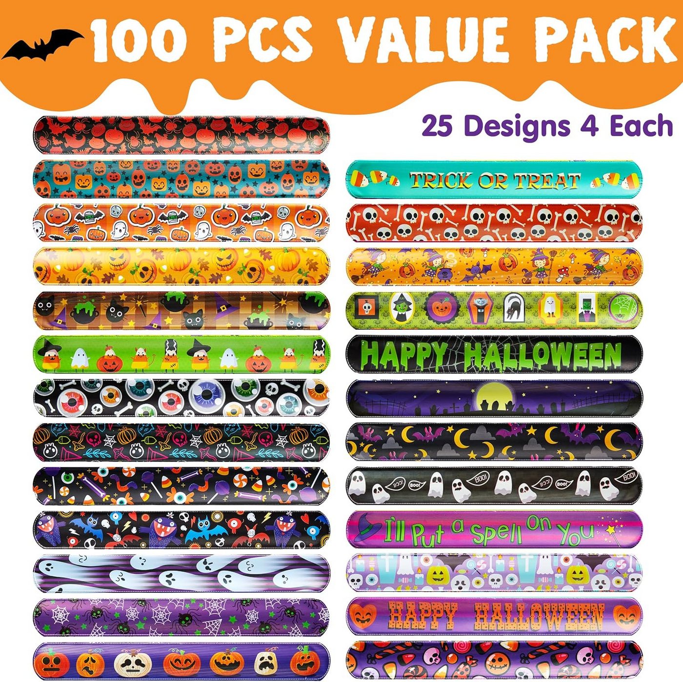 JOYIN Armband JOYIN 100 Halloween Armbänder, 25 Designs, für Kinder & Erwachsene – Bild 2 von 5