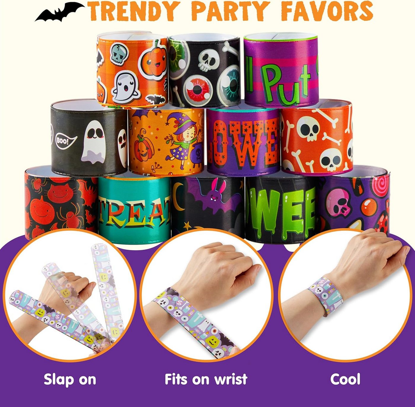 JOYIN Armband JOYIN 100 Halloween Armbänder, 25 Designs, für Kinder & Erwachsene – Bild 4 von 5