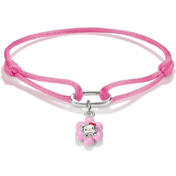 THOMAS SABO Armband THOMAS SABO ♡ Hello Kitty Textilarmband Blume, Emaille