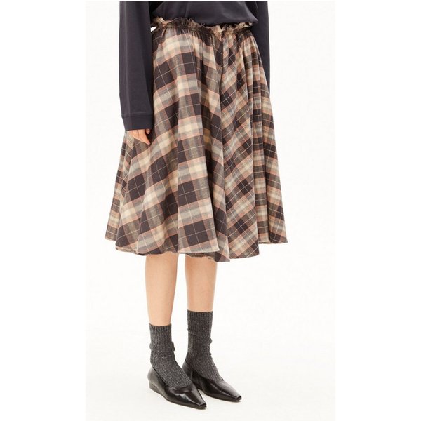 Armedangels Jerseyrock PATCHED CHECK Rock aus 100% Bio-Baumwolle (Relaxed Fit) Knielang