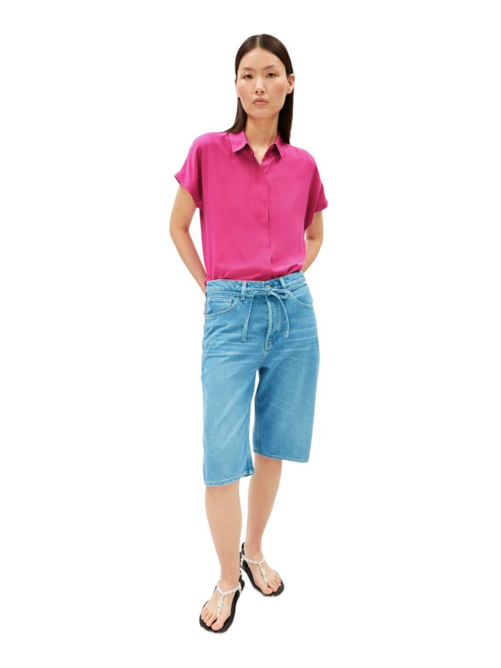Armedangels Kurzarmbluse rosa,Basic,Viskose,Unifarben,Hemdblusenkragen,Kurz,Regular Fit – Bild 2 von 5