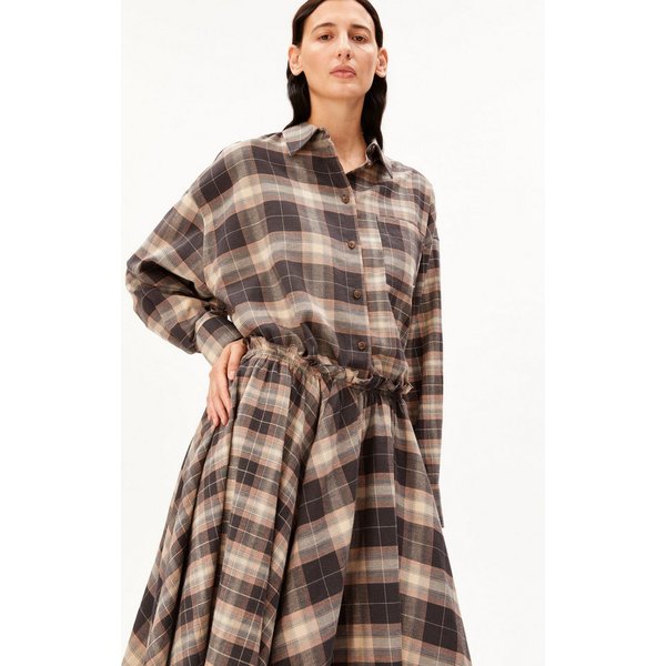 Armedangels Langarmbluse NALAANI PATCHED CHECK Bluse aus 100% Bio-Baumwolle Oversized Fit