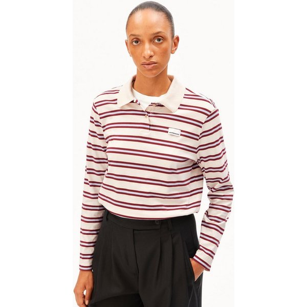 Armedangels Longsleeve STRIPE POLO Longsleeve Polo aus Bio-Baumwolle Loose Fit