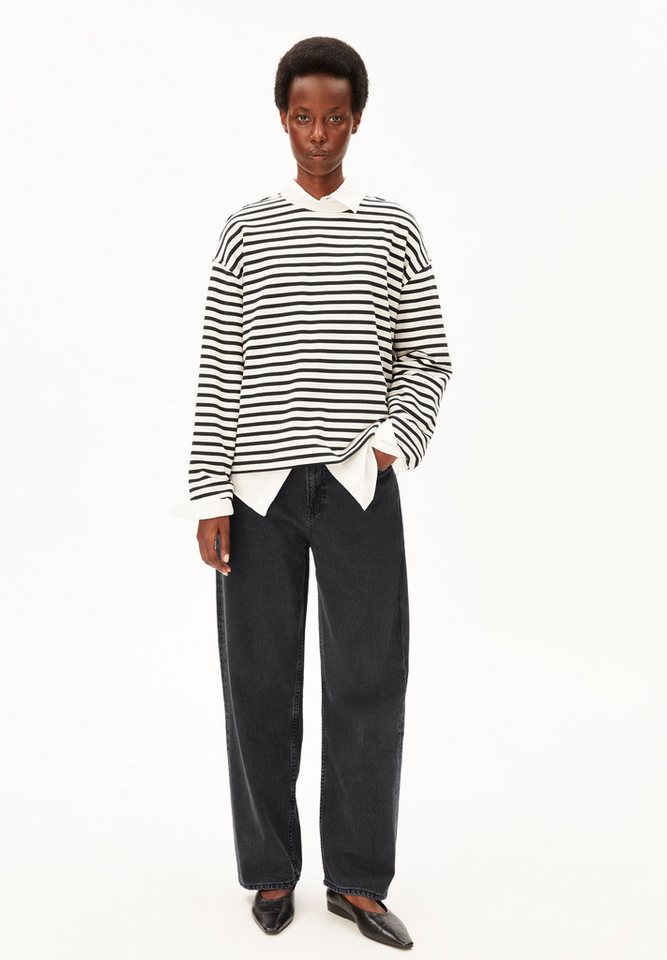 Armedangels Sweatshirt FRANKAA MAARLEN STRIPE Oversized Fit – Bild 2 von 5