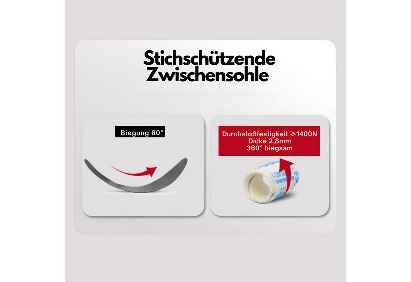 ARMORAX bequeme Sicherheitsschuhe, mit Stahlkappe & Stichschutz-Sohle Sicherheitsschuh (Komplett-Set, herausnehmbare Innensohle) atmungsaktiv, flexibel, rutschh – Bild 4 von 5