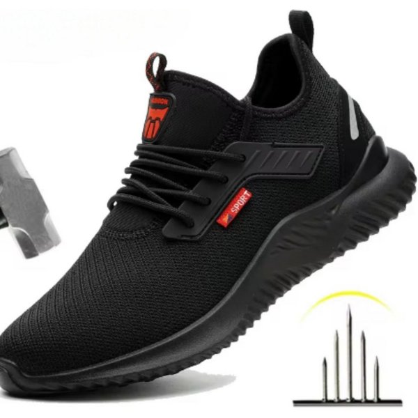 ARMORAX Sicherheitsschuhe mit Stahlkappe unisex, Sicherheitsschuh schwarz Arbeitsschuh flexibler Sicherheitsschuh mit Stahlkappe