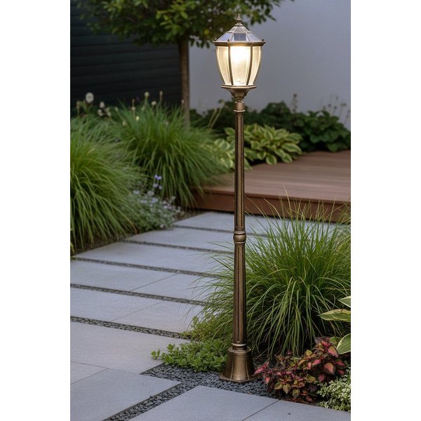 Arnusa LED Solarleuchte Gartenlaterne Außenleuchte Sockelleuchte 175cm Klassisch Solarlampe, Farbwechsel, LED fest integriert, warmweiß, kaltweiß, kabellos mit 