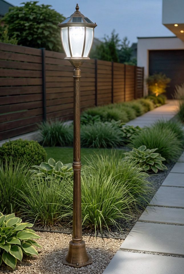 Arnusa LED Solarleuchte Gartenlaterne Außenleuchte Sockelleuchte 175cm Klassisch Solarlampe, Farbwechsel, LED fest integriert, warmweiß, kaltweiß, kabellos mit  – Bild 2 von 5