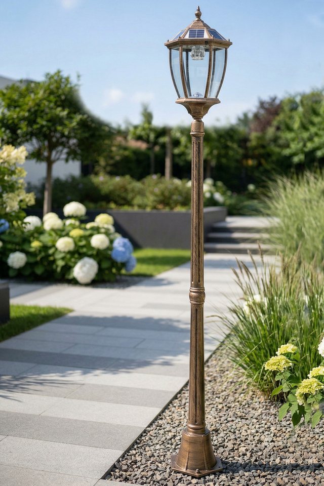Arnusa LED Solarleuchte Gartenlaterne Außenleuchte Sockelleuchte 175cm Klassisch Solarlampe, Farbwechsel, LED fest integriert, warmweiß, kaltweiß, kabellos mit  – Bild 3 von 5