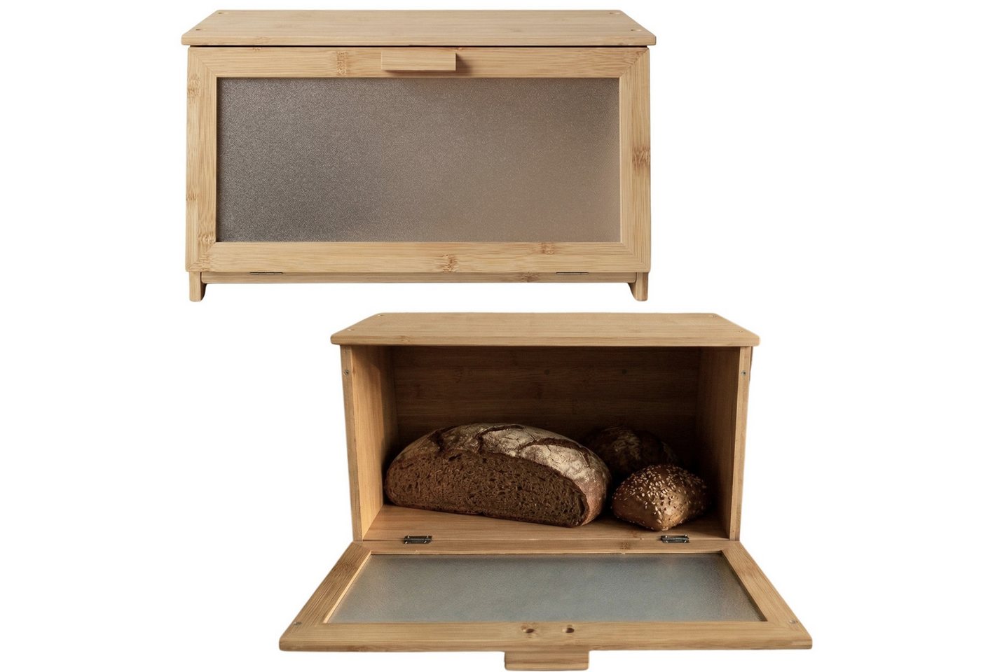 AROMELIO Brotkasten Bambusbrotkasten ALBA, 22 x 39 x 22 cm – Bild 5 von 5
