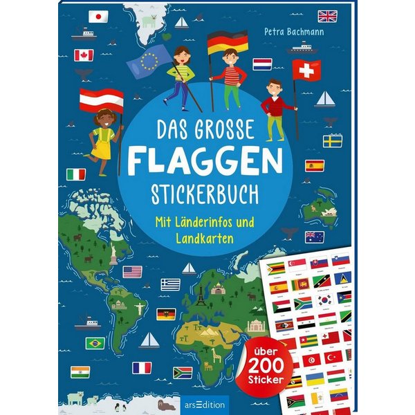Das große Flaggen-Stickerbuch Mit Länderinfos und Landkarten – über 20 / Petra Bachmann